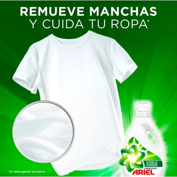 Pack Detergente Líquido Ariel Doble Poder Concentrado 1.8 L 2 un. - Imagen 3