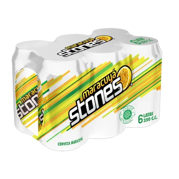 Pack 6 un. Cerveza Stones Maracuya Fuit Beer 2.5° 350 cc - Imagen 2